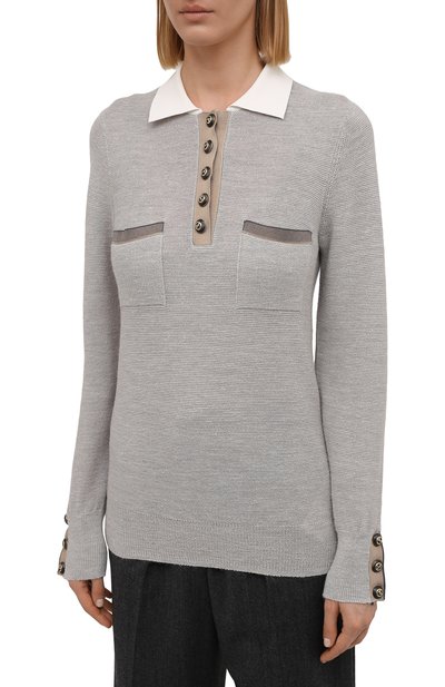 Поло из шерсти и льна GIORGIO ARMANI, арт. 6KAF01/AM57Z, фото 3