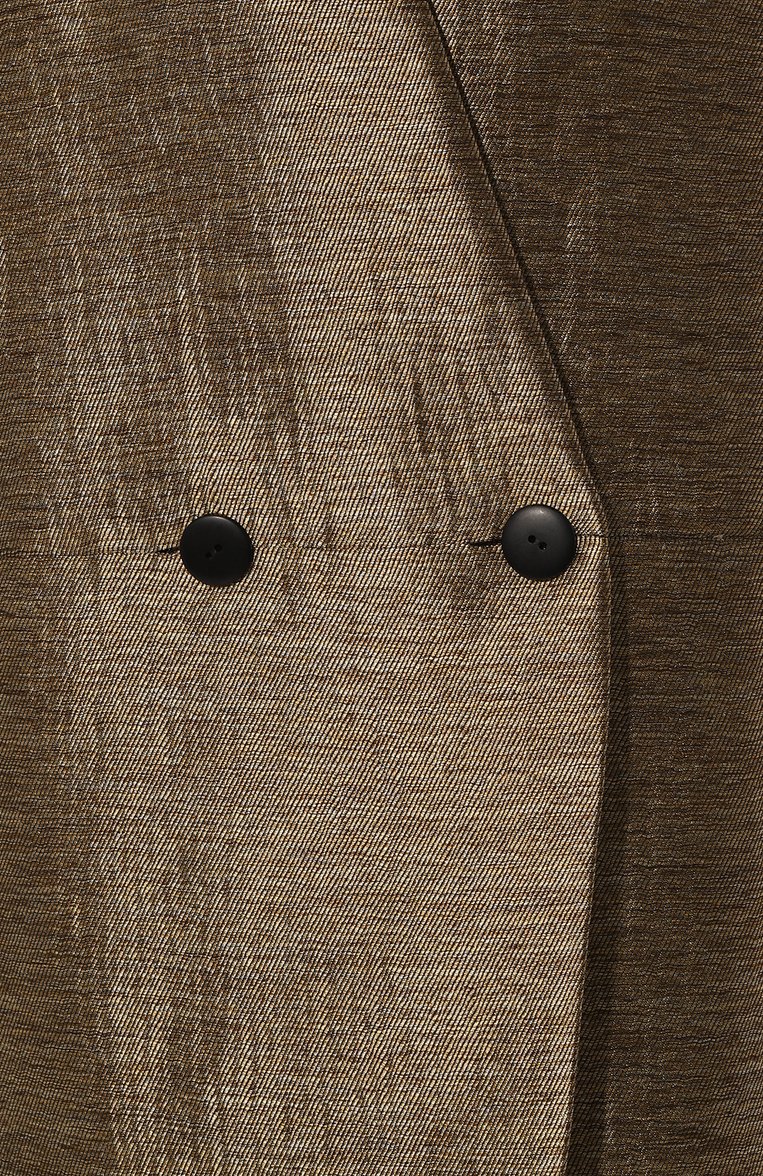 Женский жакет JM STUDIO бронзового цвета, арт. FW242516 | Фото 5 (Материал сплава: Проставлено; Длина (для топов): Удлиненные; Материал внешний: Хлопок, Синтетический материал; Драгоценные камни: Проставлено; Рукава: Длинные; Женское Кросс-КТ: Жакет-одежда; Стили: Кэжуэл; 1-2-бортные: Двубортные; Кросс-КТ: костюм)