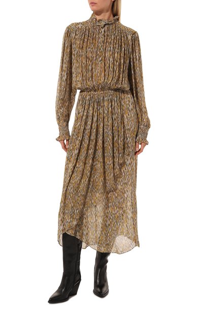 Платье из вискозы ISABEL MARANT ETOILE хаки цвета по цене 89950 руб., арт. 22ARO2198/22A034E67KI, фото 3 Платье из вискозы ISABEL MARANT ETOILE, арт. 22ARO2198/22A034E67KI, фото 3