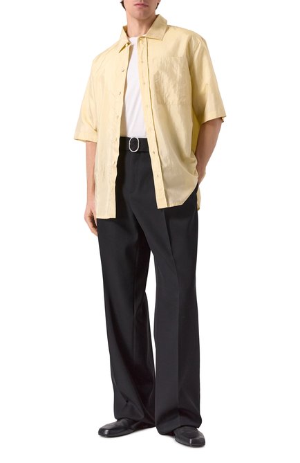 Мужск�ая рубашка JIL SANDER  цвета, арт. J47DL0165-J70003 | Фото 2 (Длина (для топов): Стандартные; Материал внешний: Шелк; Материал сплава: Проставлено; Рукава: 3/4; Драгоценные камни: Проставлено)