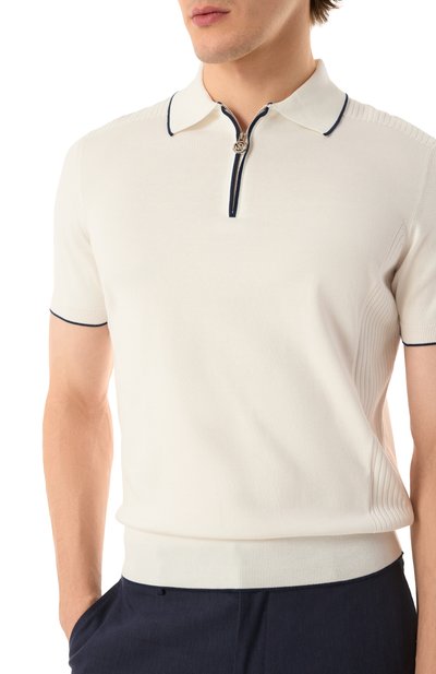 Хлопковое поло STEFANO RICCI белого цвета по цене 130000 руб., арт. K616410P31/F25116, фото 5 Хлопковое поло STEFANO RICCI, арт. K616410P31/F25116, фото 5