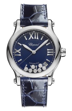 Женские часы happy sport automatic CHOPARD бесцветного цвета, арт. 278559-3008 | Фото 1 (Материал корпуса: Сталь; Цвет циферблата: Синий; Механизм: Автомат; Нос: Не проставлено; Региональные ограничения белый список (Axapta Mercury): Не проставлено)