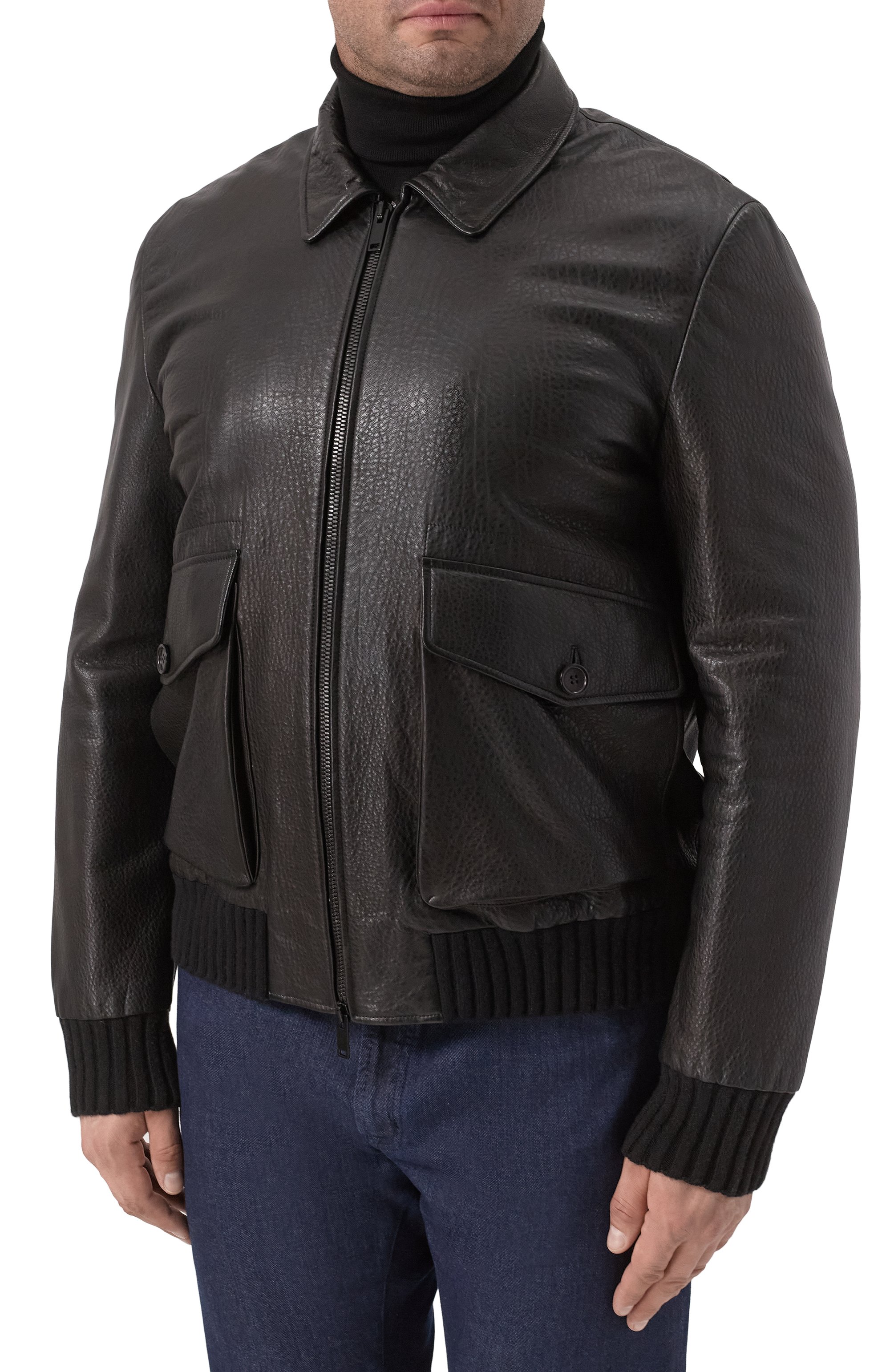 Кожаный бомбер MVST, арт. ZECK-ES4255-1 BS/Z2268-1, фото 3