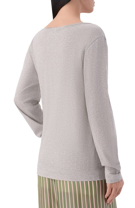 Хлопковый лонгслив Dries Van Noten 011132/3606 Серый  011132/3606 Фото 4