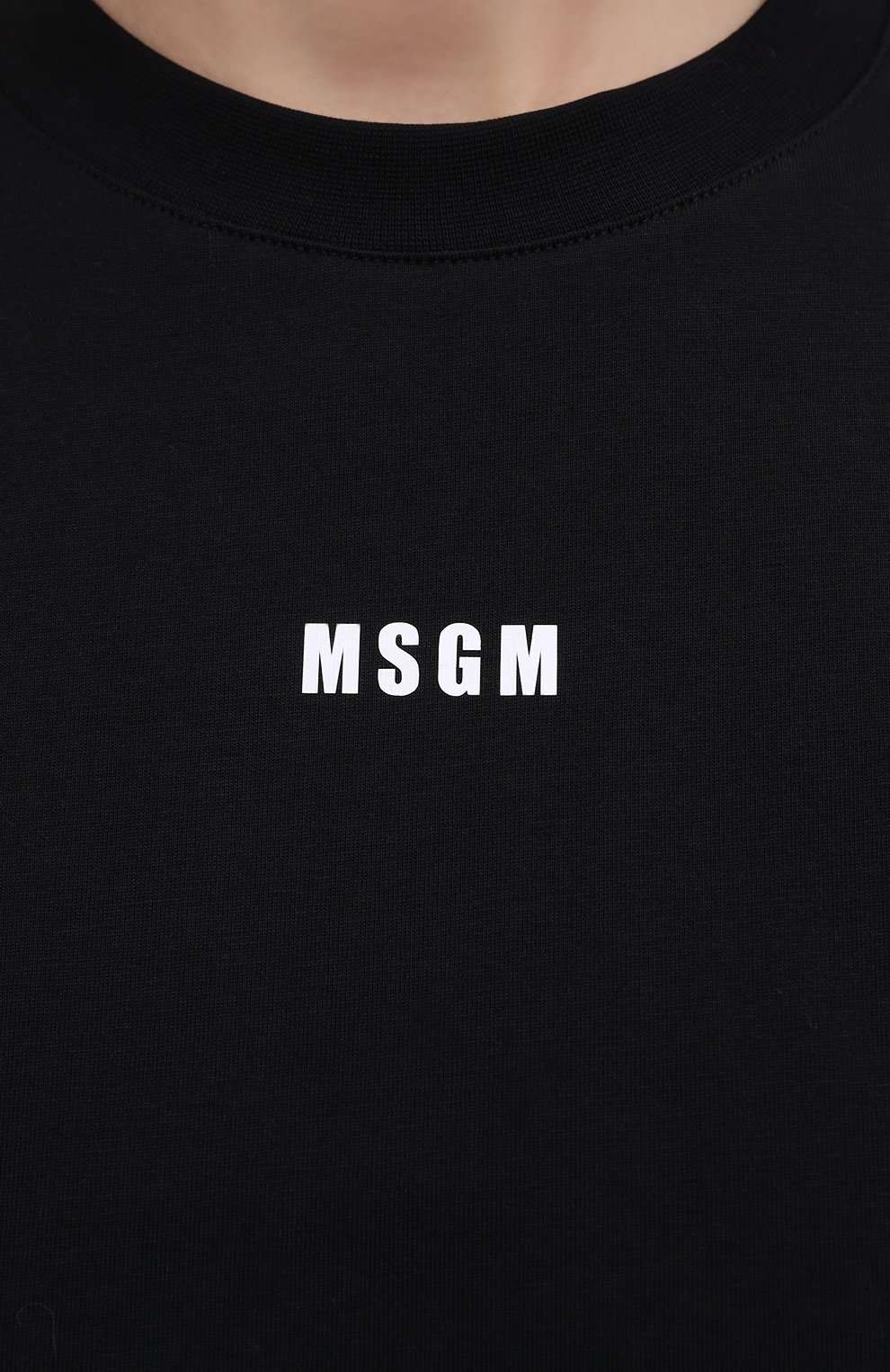 Хлопковая футболка MSGM черного цвета по цене 9950 руб., арт. 3041MDM100 217298, фото 5 Хлопковая футболка MSGM, арт. 3041MDM100 217298, фото 5