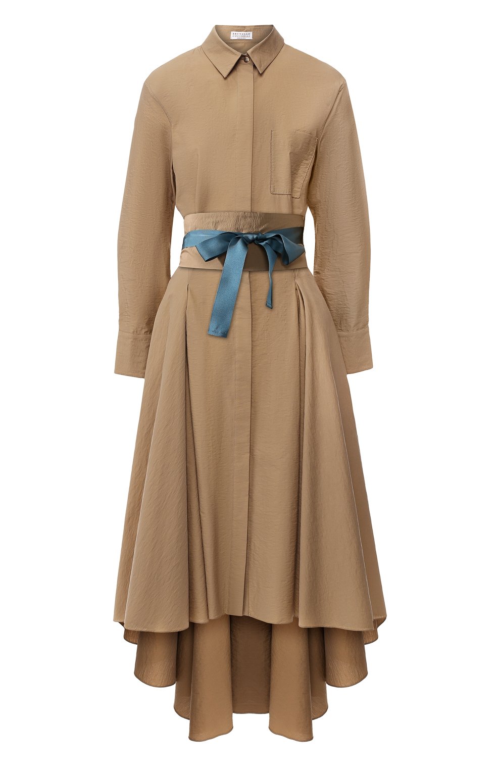 Хлопковое платье BRUNELLO CUCINELLI бежевого цвета по цене 245500 руб., арт. M0F79A4408, фото 1 Хлопковое платье BRUNELLO CUCINELLI, арт. M0F79A4408, фото 1