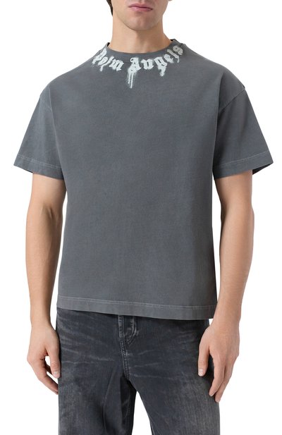 Хлопковая футболка PALM ANGELS, арт. PMAA109F25JER009, фото 3