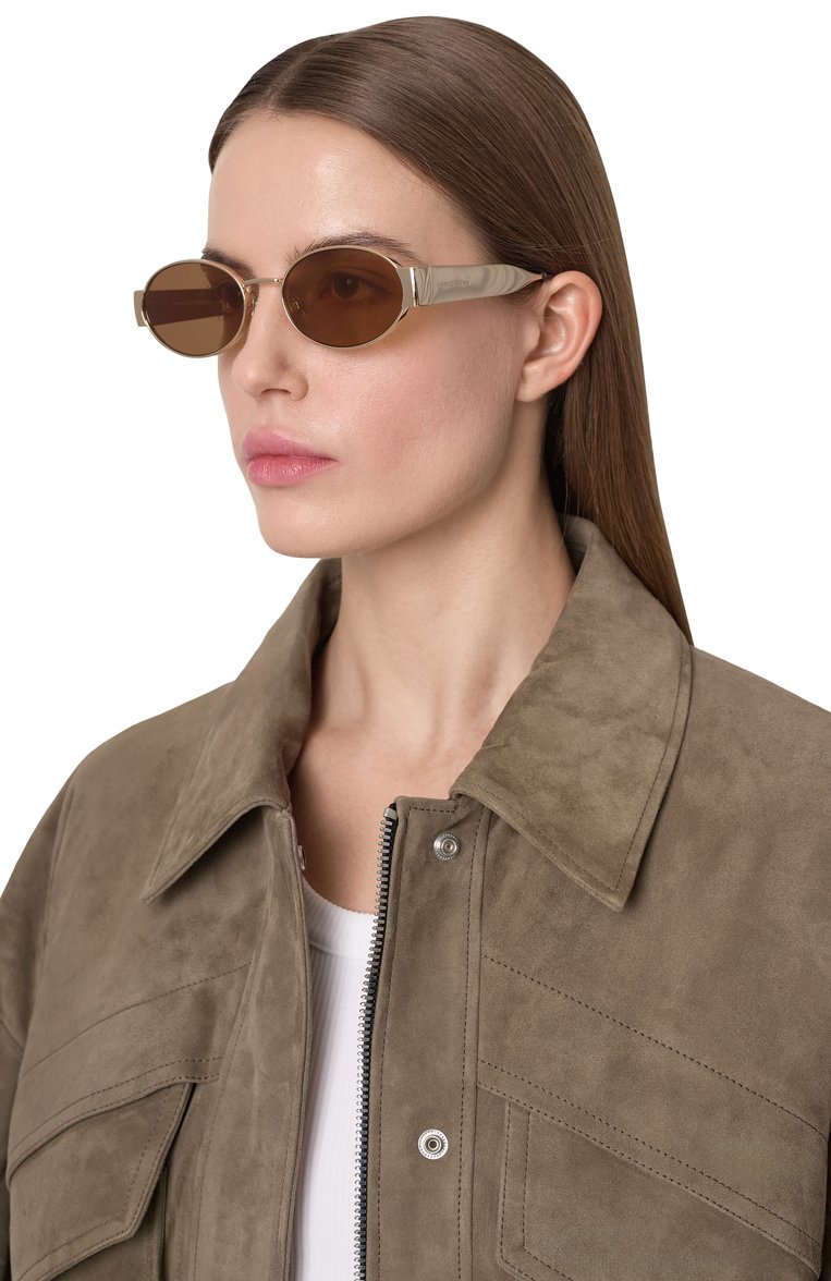 Женские солнцезащитные очки MARC JACOBS (THE) коричневого цвета, арт. MARC 806 01Q | Фото 3 (Тип очков: С/з; Материал: Металл; Кросс-КТ: С/з-унисекс; Очки форма: Овальные; Оптика Гендер: оптика-унисекс)