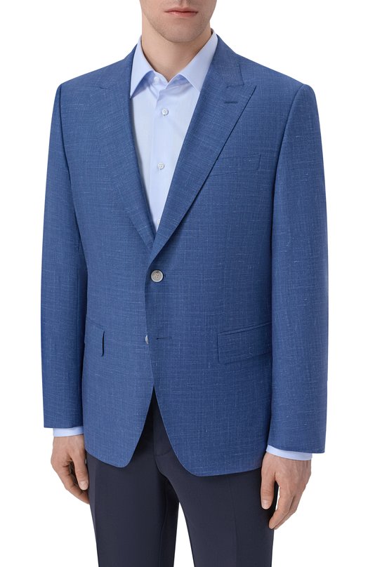 Пиджак из шерсти и шелка BOSS 50562604 Синий  50562604 Фото 3