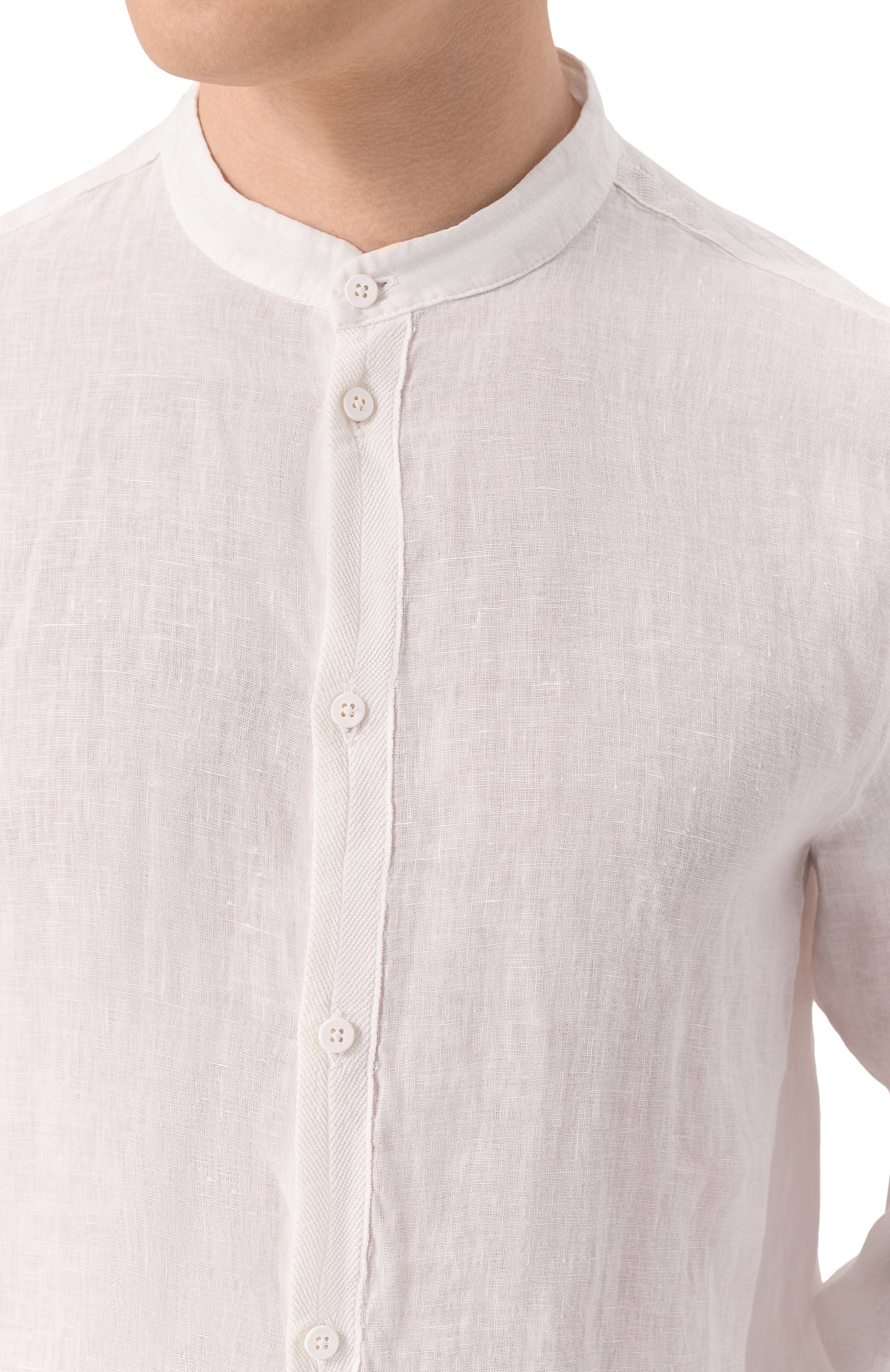 Льняная рубашка TRANSIT белого цвета по цене 36100 руб., арт. CFUTRZV311, фото 5 Льняная рубашка TRANSIT, арт. CFUTRZV311, фото 5