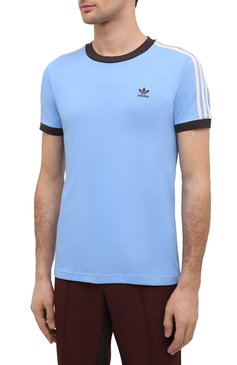 Мужская футболка adidas originals x wales bonner ADIDAS ORIGINALS голубого цвета, арт. GQ9382 | Фото 3 (Принт: Без принта; Рукава: Короткие; Кросс-КТ: Спорт; Материал внешний: Синтетический материал, Хлопок; Длина (для топов): Стандартные; Матер�иал сплава: Проставлено; Стили: Спорт-шик; Драгоценные камни: Проставлено)