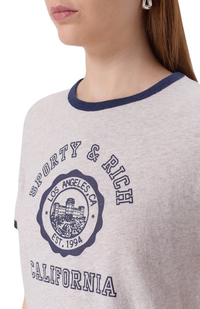 Хлопковая футболка SPORTY AND RICH, арт. T0088625508GY18, фото 5