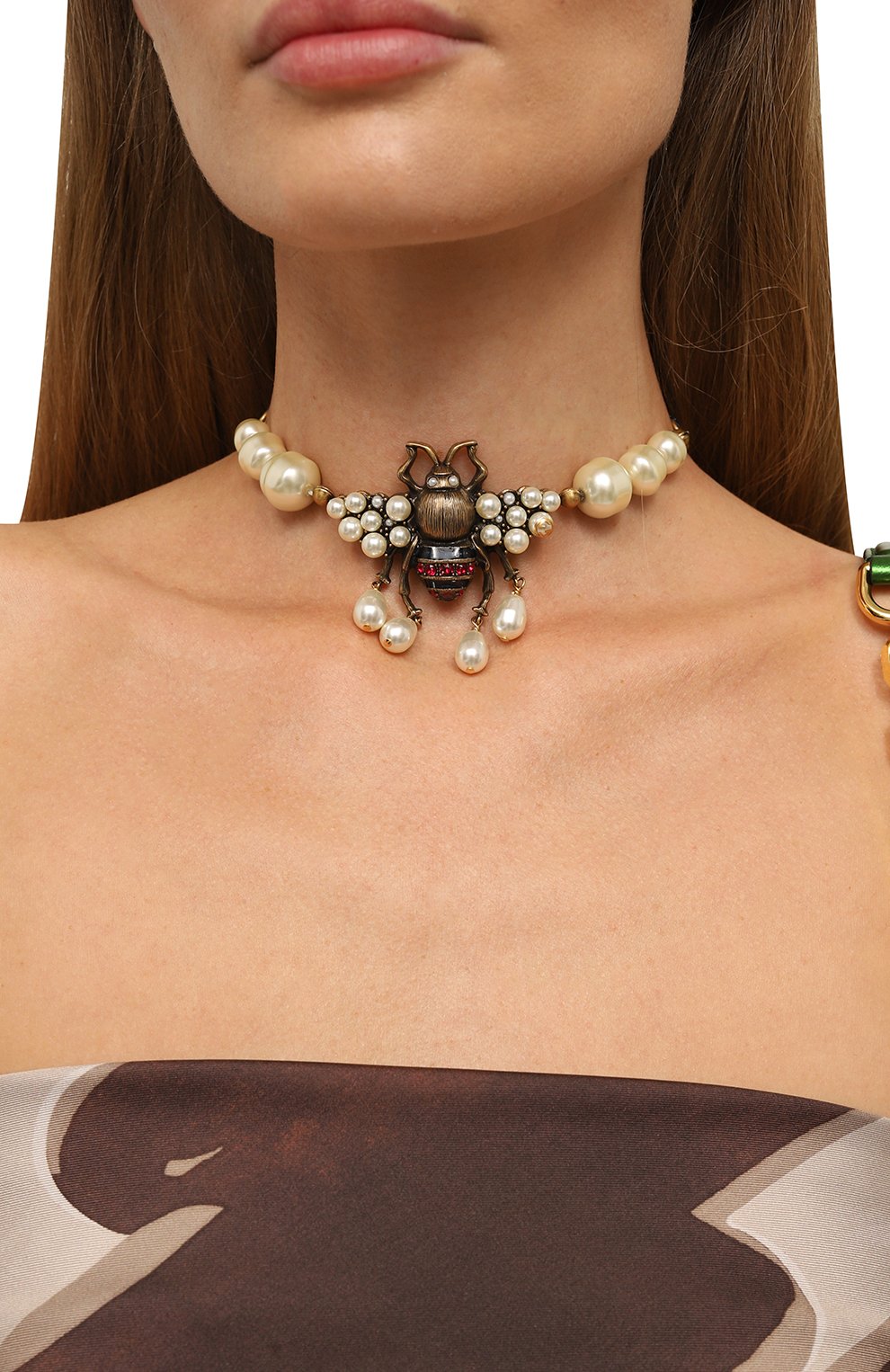 Колье GUCCI разноцветного цвета по цене 124000 руб., арт. 527133 J2D53, фото 2 Колье GUCCI, арт. 527133 J2D53, фото 2