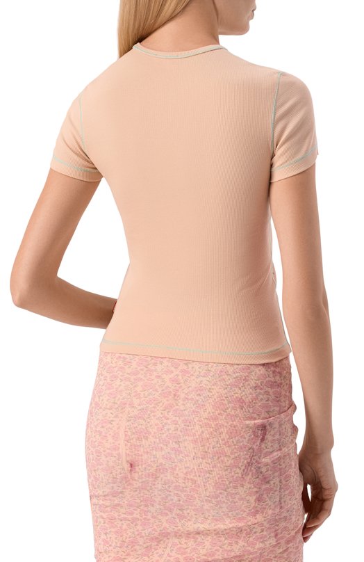 Хлопковая футболка Diesel A23682/0PFBE Бежевый  A23682/0PFBE Фото 4