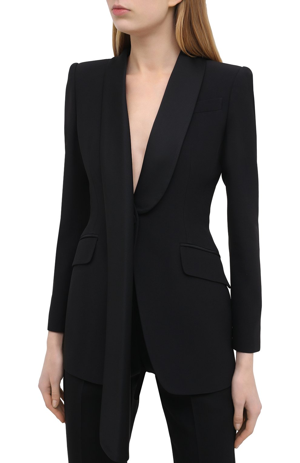Жакет ALEXANDER MCQUEEN черного цвета по цене 263500 руб., арт. 643466/QEAAA, фото 3 Жакет ALEXANDER MCQUEEN, арт. 643466/QEAAA, фото 3