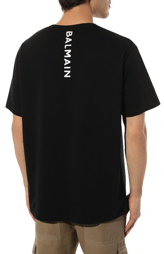 Хлопковая футболка Balmain AH1EG010BB16 Чёрный  AH1EG010BB16 Фото 4
