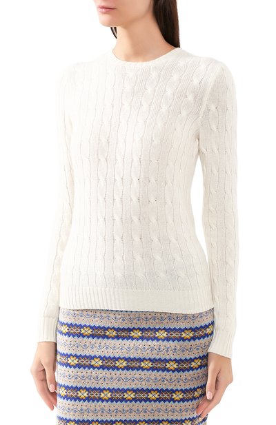 Кашемировый пуловер POLO RALPH LAUREN молочного цвета по цене 52700 руб., арт. 211525818, фото 3 Кашемировый пуловер POLO RALPH LAUREN, арт. 211525818, фото 3