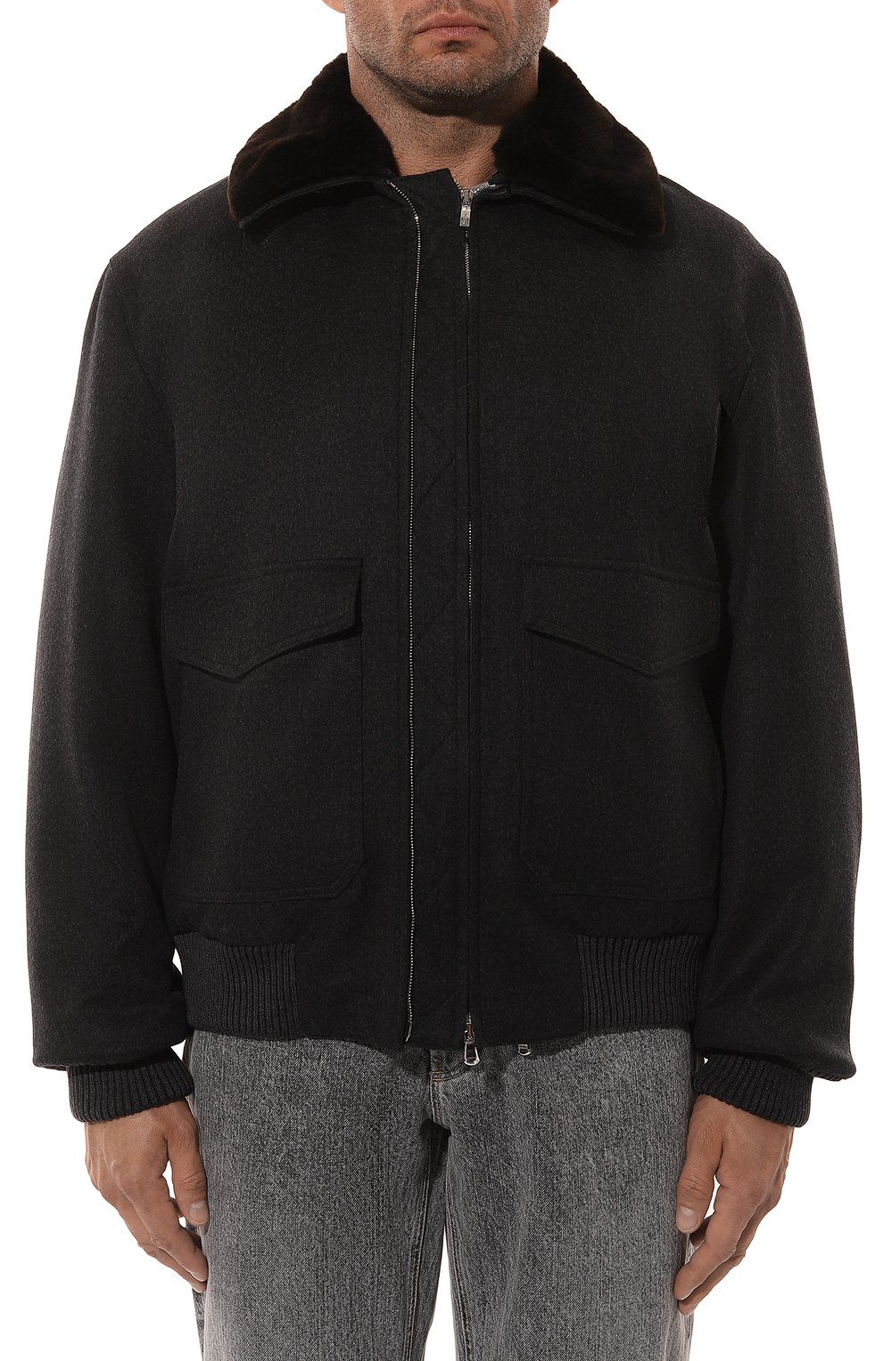 Утепленный бомбер с воротником из бобра CORTIGIANI, арт. 1AG610, фото 3