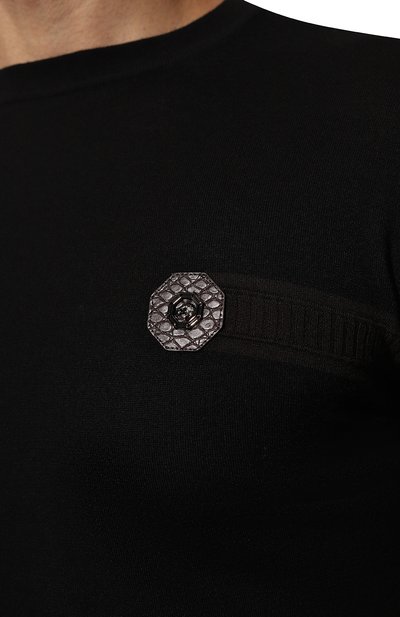 Джемпер с отделкой из кожи аллигатора STEFANO RICCI, арт. K606312AG1/F22465, фото 5