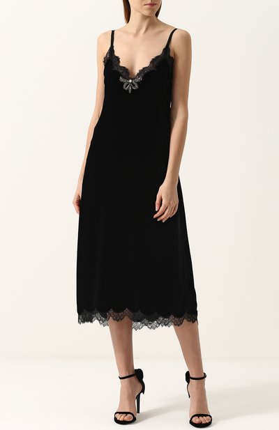 Приталенное платье-комбинация с кружевной отделкой GUCCI, арт. 477113/ZJD24, фото 3