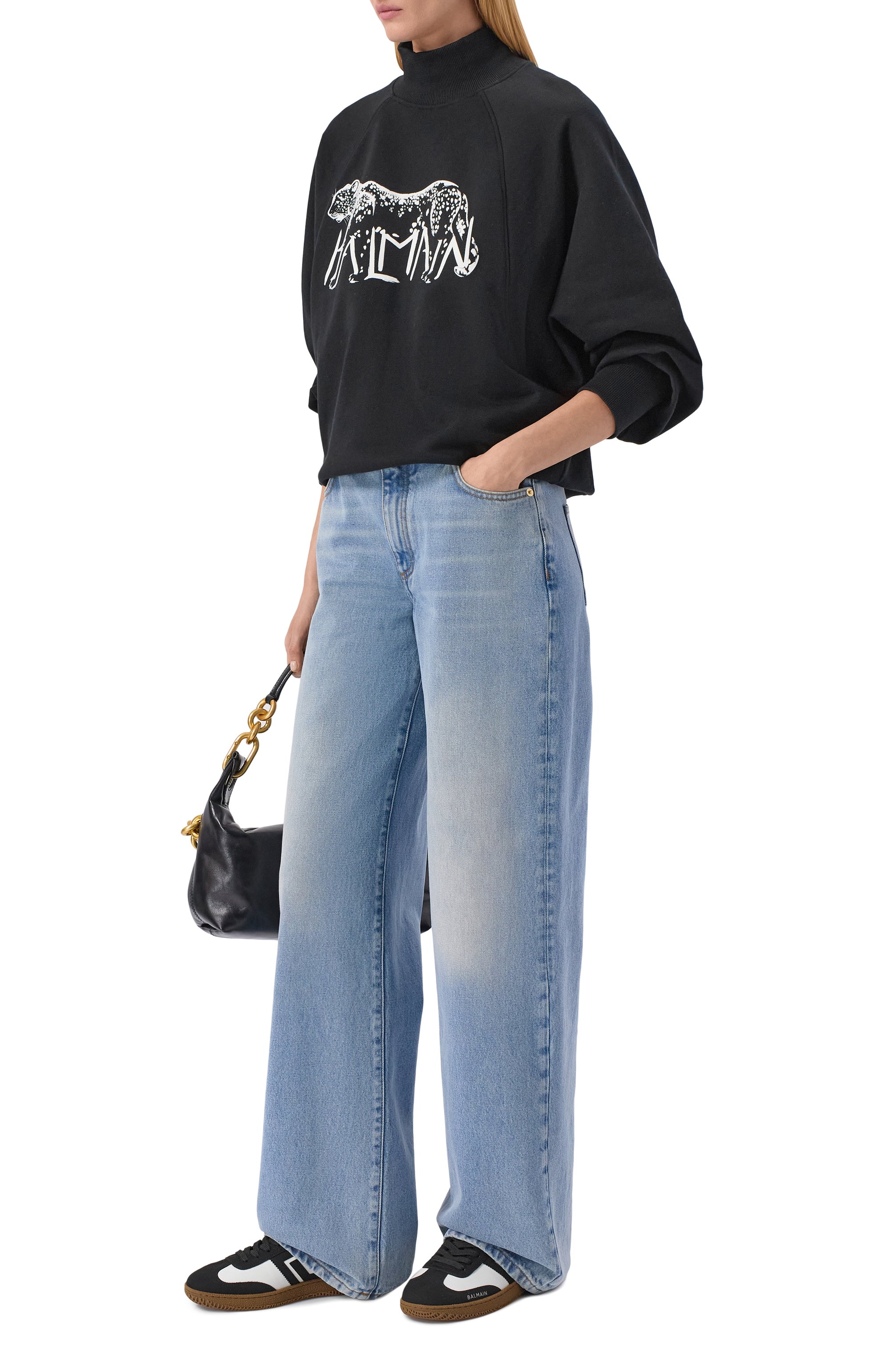 Комбинированные кеды swan BALMAIN черного цвета по цене 69350 руб., арт. FN0VI735/LBEW, фото 3 Комбинированные кеды swan BALMAIN, арт. FN0VI735/LBEW, фото 3