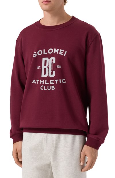 Хлопковый свитшот BRUNELLO CUCINELLI бордового цвета по цене 93050 руб., арт. MW8633380G, фото 3 Хлопковый свитшот BRUNELLO CUCINELLI, арт. MW8633380G, фото 3