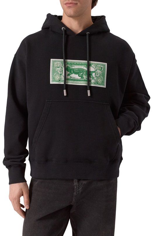 Хлопковое худи Off-White 0MBB085S25FLE00H Чёрный  0MBB085S25FLE00H Фото 3