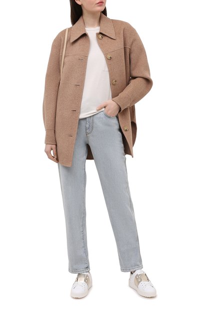 Хлопковая футболка BRUNELLO CUCINELLI кремового цвета по цене 67150 руб., арт. M0045BR810, фото 2 Хлопковая футболка BRUNELLO CUCINELLI, арт. M0045BR810, фото 2