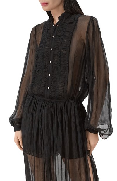 Шелковое платье ANN DEMEULEMEESTER черного цвета по цене 256000 руб., арт. B0013958/FA732, фото 4 Шелковое платье ANN DEMEULEMEESTER, арт. B0013958/FA732, фото 4