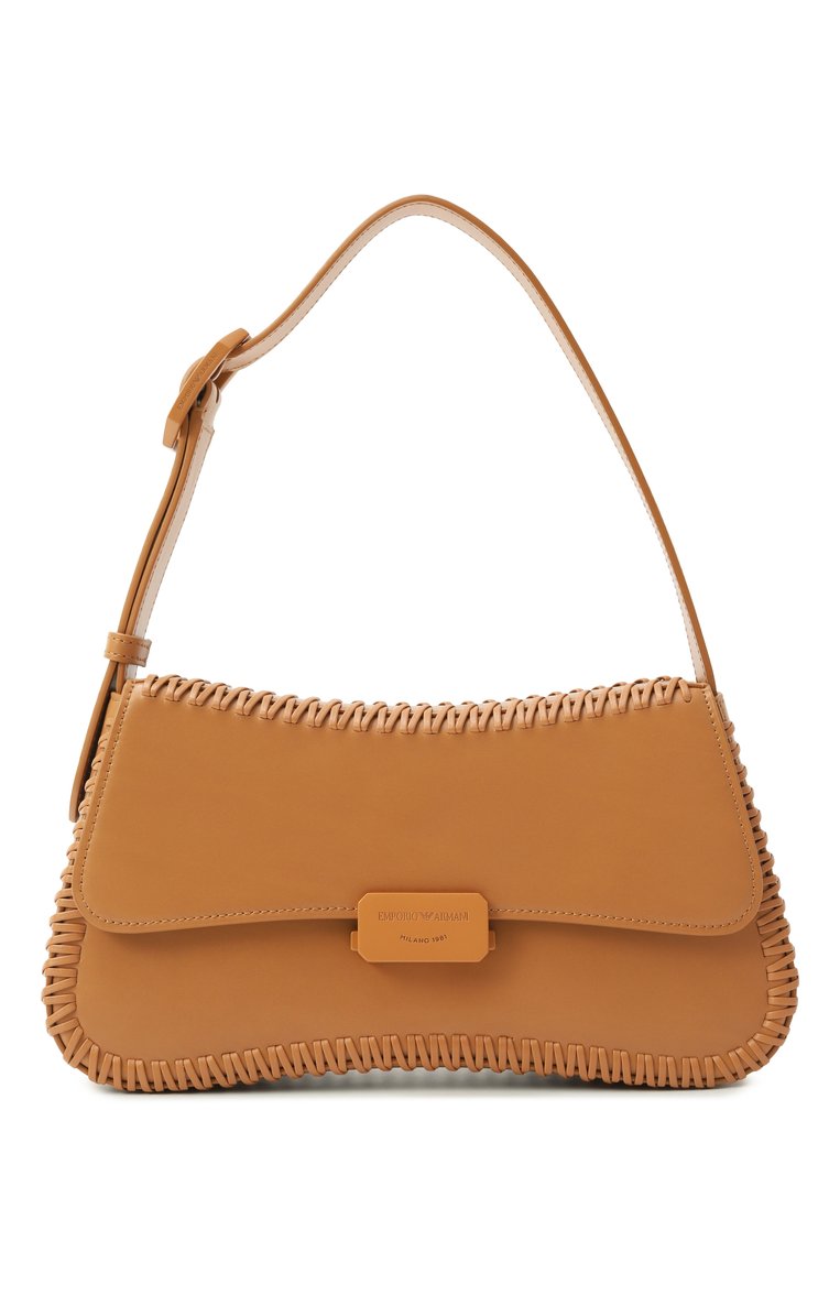 Женская сумка EMPORIO ARMANI светло-коричневого цвета, арт. EW001013/AF12774 | Фото 1 (Материал: Натуральная кожа; Автоматизация ТО: Проставлено; Автоматизация состава: Проставлено; Размер: medium)