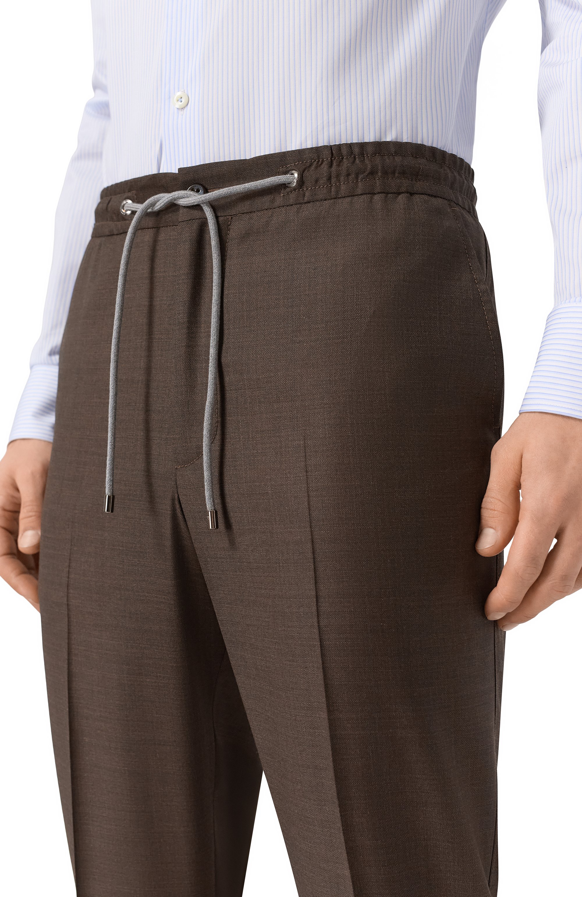 Шерстяные брюки CORNELIANI темно-коричневого цвета по цене 54850 руб., арт. 274L25/2717087, фото 5 Шерстяные брюки CORNELIANI, арт. 274L25/2717087, фото 5