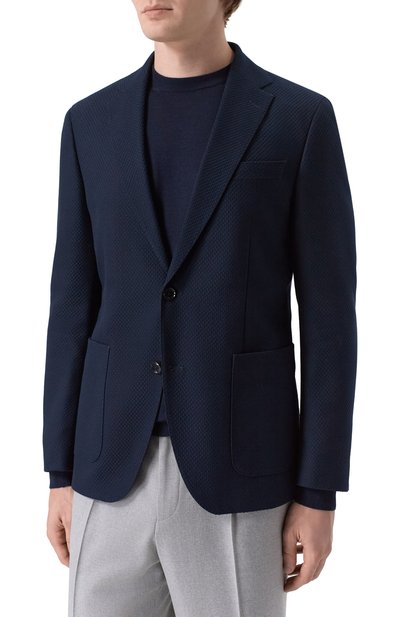 Пиджак из хлопка и шерсти BOSS, арт. 50556959, фото 4