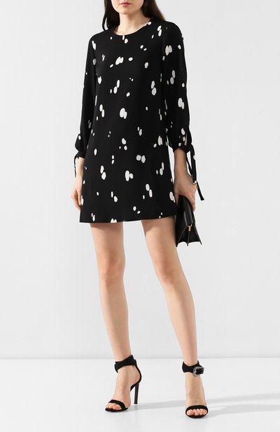 Платье из вискозы SAINT LAURENT черного цвета по цене 192500 руб., арт. 545338/Y313U, фото 2 Платье из вискозы SAINT LAURENT, арт. 545338/Y313U, фото 2