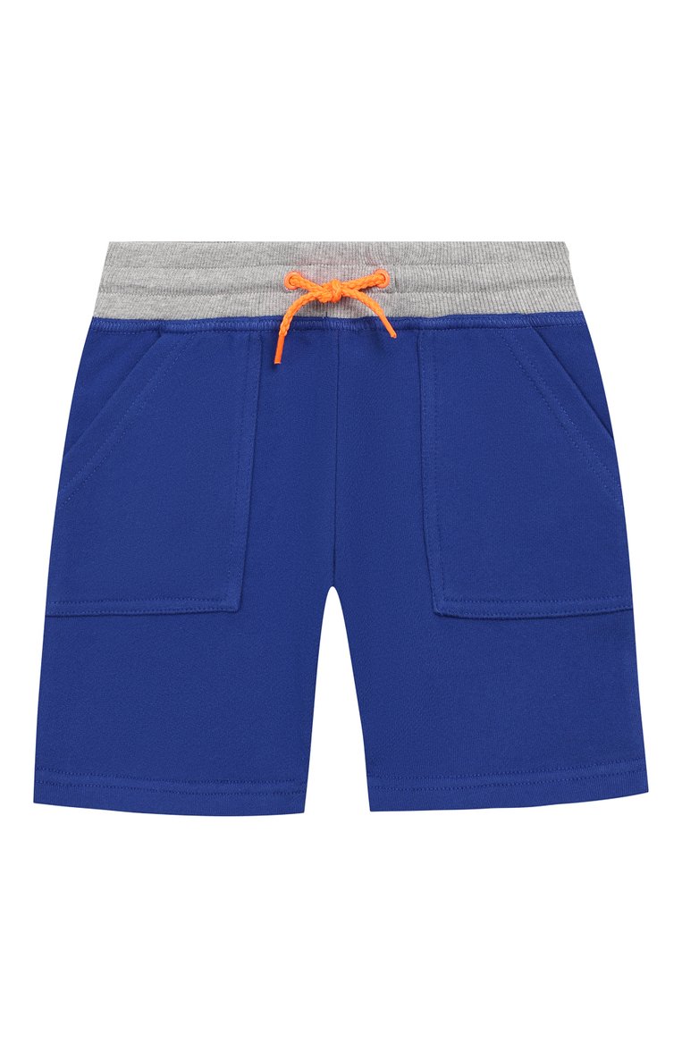 Детские хлопковые шорты MARC JACOBS (THE) синего цвета, арт. W24188/2A-5A | Фото 1 (Статус проверки: Проверена категория; Материал внешний: Хлопок; Мальчики Кросс-КТ: Шорты-одежда; Нос: Не проставлено)