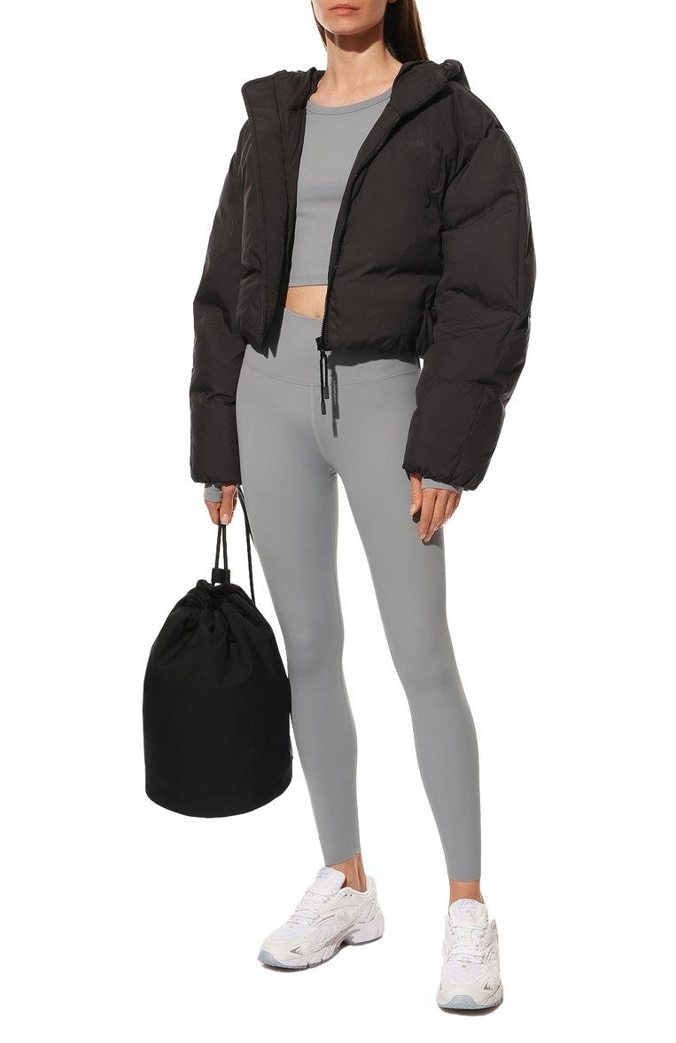 Женский пуховик ACNE STUDIOS темно-серого цвета, арт. A90426 | Фото 2 (Длина (верхняя одежда): Короткие; Материал внешний: Синтетический материал; Материал подклада: Синтетический материал; Материал утеплителя: Пух и перо; Рукава: Длинные; Кросс-КТ: Пуховик; Региональные ограничения белый список (Axapta Mercury): Не проставлено; Нос: Не проставлено)