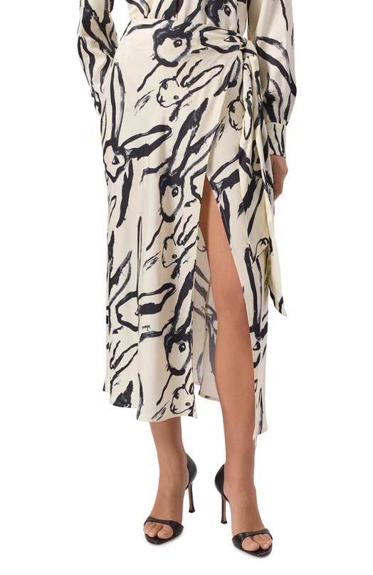 Юбка из вискозы MSGM 3941MDD25/257655 Чёрно-белый  3941MDD25/257655 Фото 3