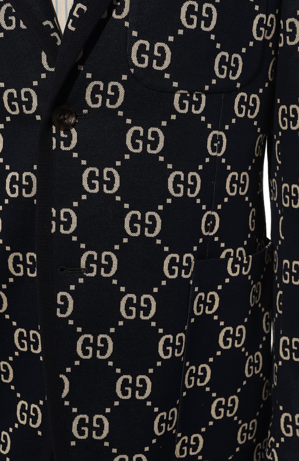 Хлопковый пиджак GUCCI темно-синего цвета по цене 266400 руб., арт. 521889 Z372F, фото 5 Хлопковый пиджак GUCCI, арт. 521889 Z372F, фото 5