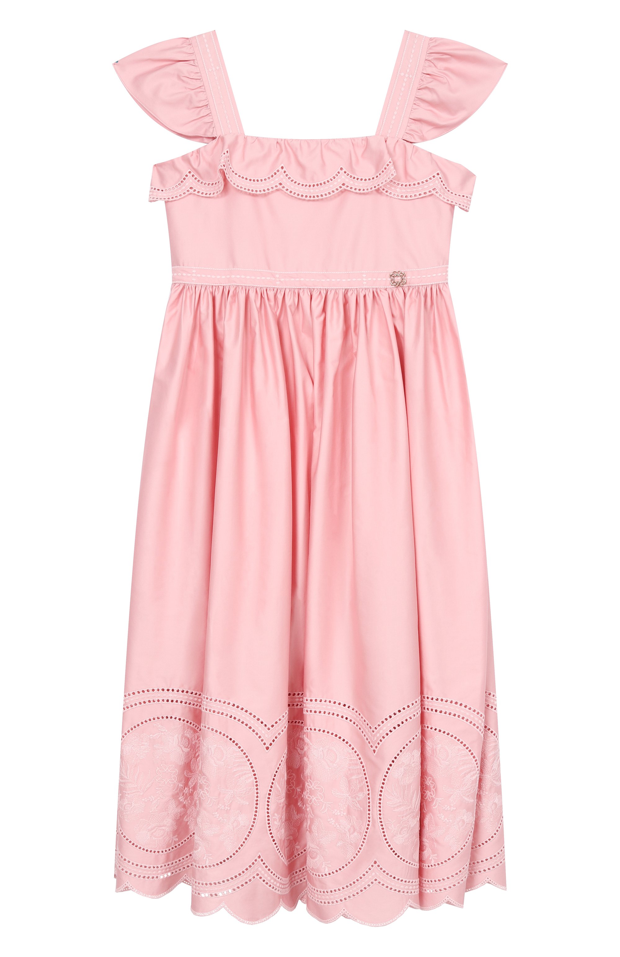 Хлопковый сарафан ELIE SAAB JUNIOR розового цвета по цене 119000 руб., арт. EFAB100 MX MC/TS0724 RIC05_001, фото 1 Хлопковый сарафан ELIE SAAB JUNIOR, арт. EFAB100 MX MC/TS0724 RIC05_001, фото 1