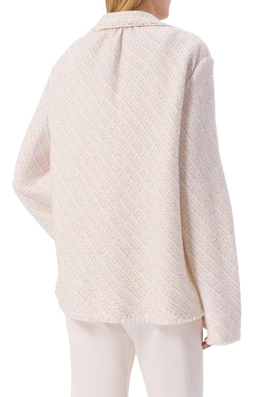 Твидовый жакет Giambattista Valli 26SSPVCA6088/01B0U Кремовый  26SSPVCA6088/01B0U Фото 4