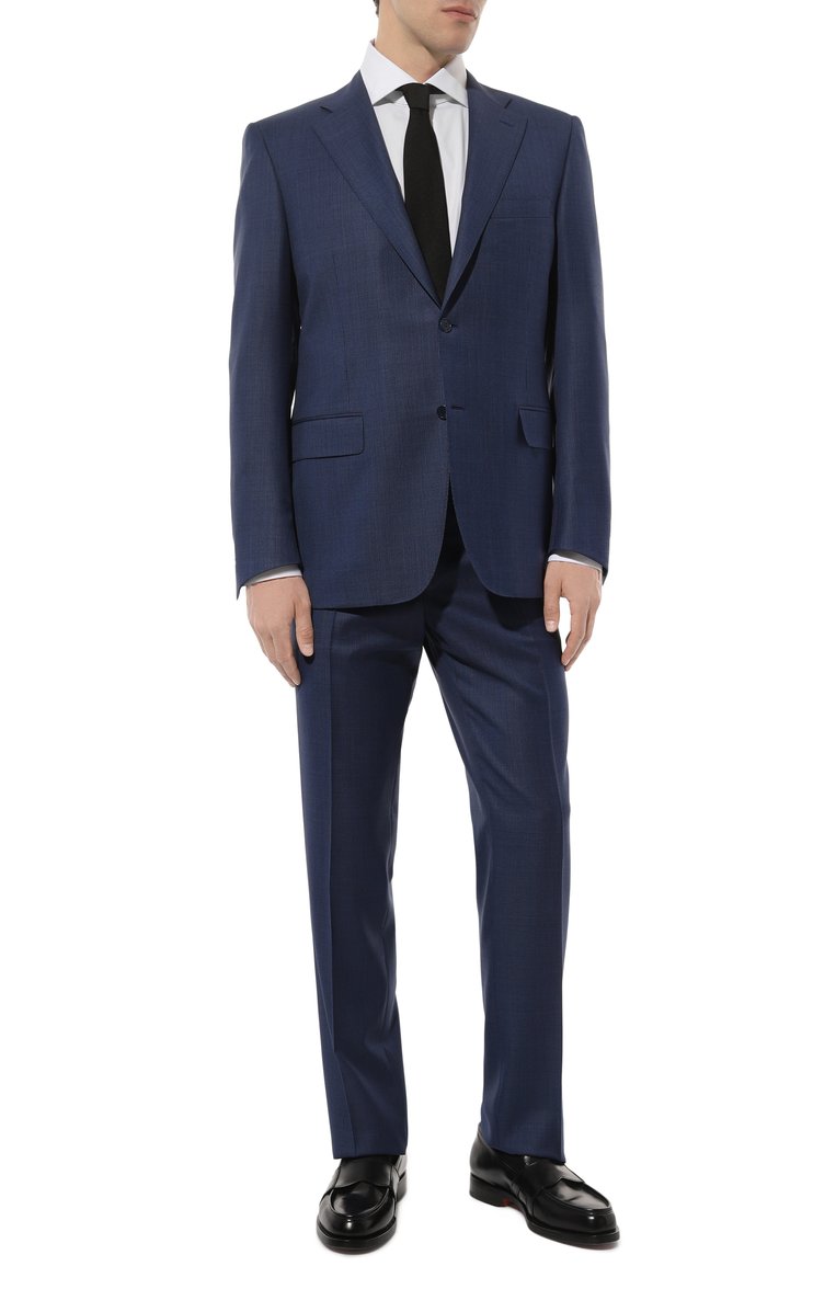 Мужская хлопковая сорочка ZEGNA белого цвета, арт. CT1031/9MS0BA | Фото 2 (Рукава: Длинные; Материал внешний: Хлопок; Длина (для топов): Стандартные; Принт: Однотонные; Стили: Классический; Манжеты: На пуговицах; Случай: Формальный; Воротник: Акула; Автоматизация состава: Проставлено; Детали: Без декора; Автоматизация ТО: Проставлено)
