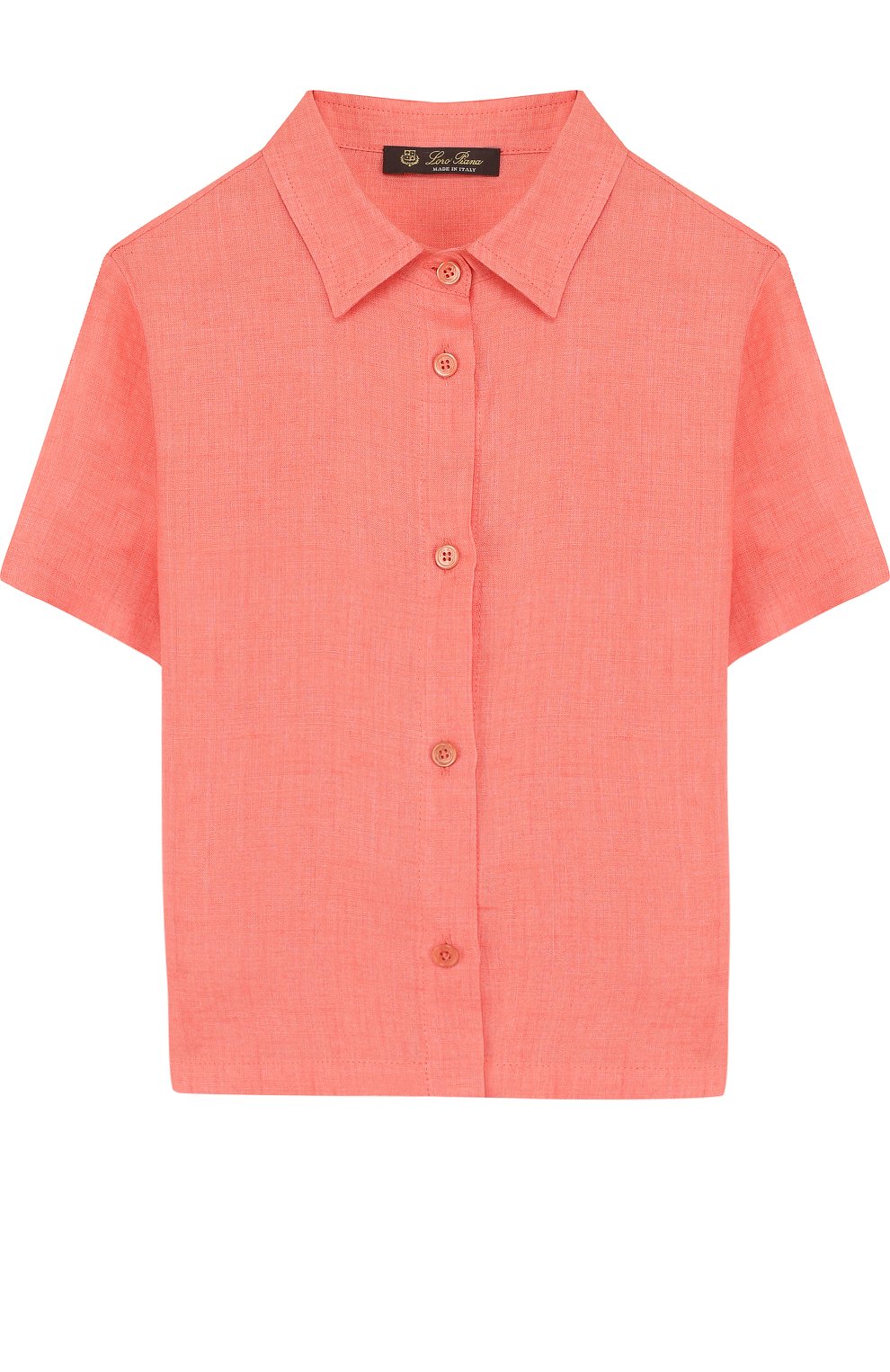 Льняная рубашки прямого кроя с короткими рукавами LORO PIANA, арт. FAI1206, фото 1