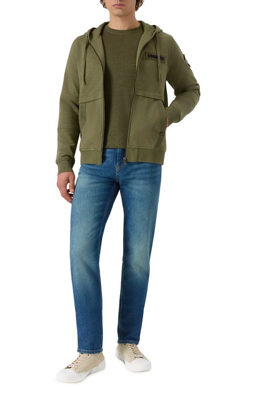 Хлопковая толстовка Aeronautica Militare 251FE2013F585 Хаки  251FE2013F585 Фото 2