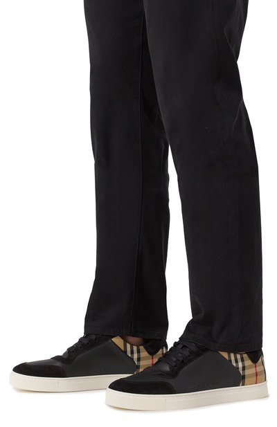 Комбинированные кеды BURBERRY черного цвета по цене 77900 руб., арт. 8070818, фото 3 Комбинированные кеды BURBERRY, арт. 8070818, фото 3