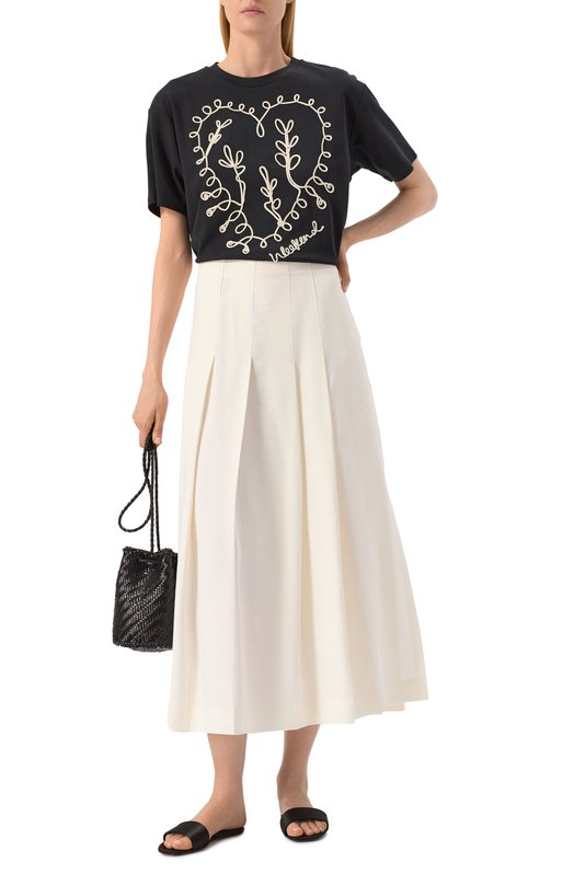 Хлопковая футболка Weekend Max Mara LECC0 Чёрный  LECC0 Фото 2