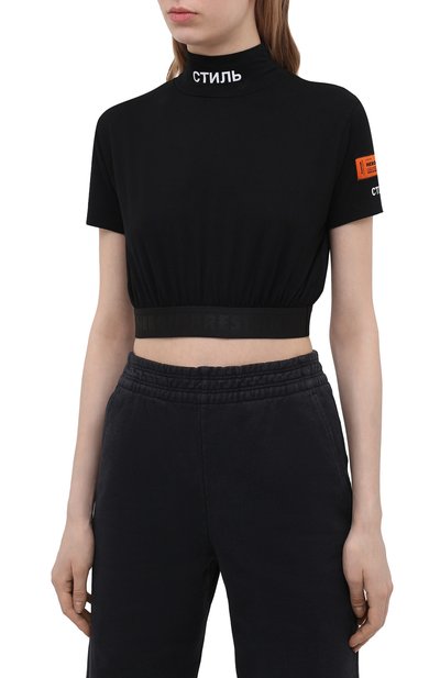 Топ из вискозы HERON PRESTON черного цвета по цене 22600 руб., арт. HWAA029R21JER0011001, фото 3 Топ из вискозы HERON PRESTON, арт. HWAA029R21JER0011001, фото 3