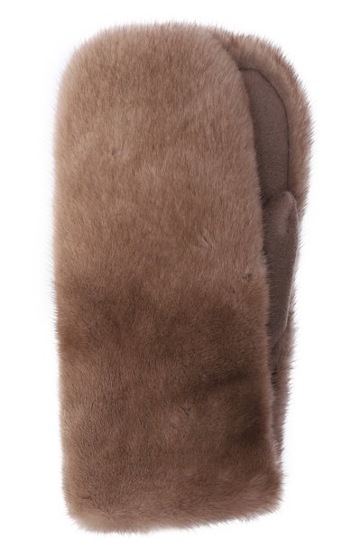 Женские меховые варежки из норки MVST, арт. MGL-02 MINK PASTEL+CASHMERE