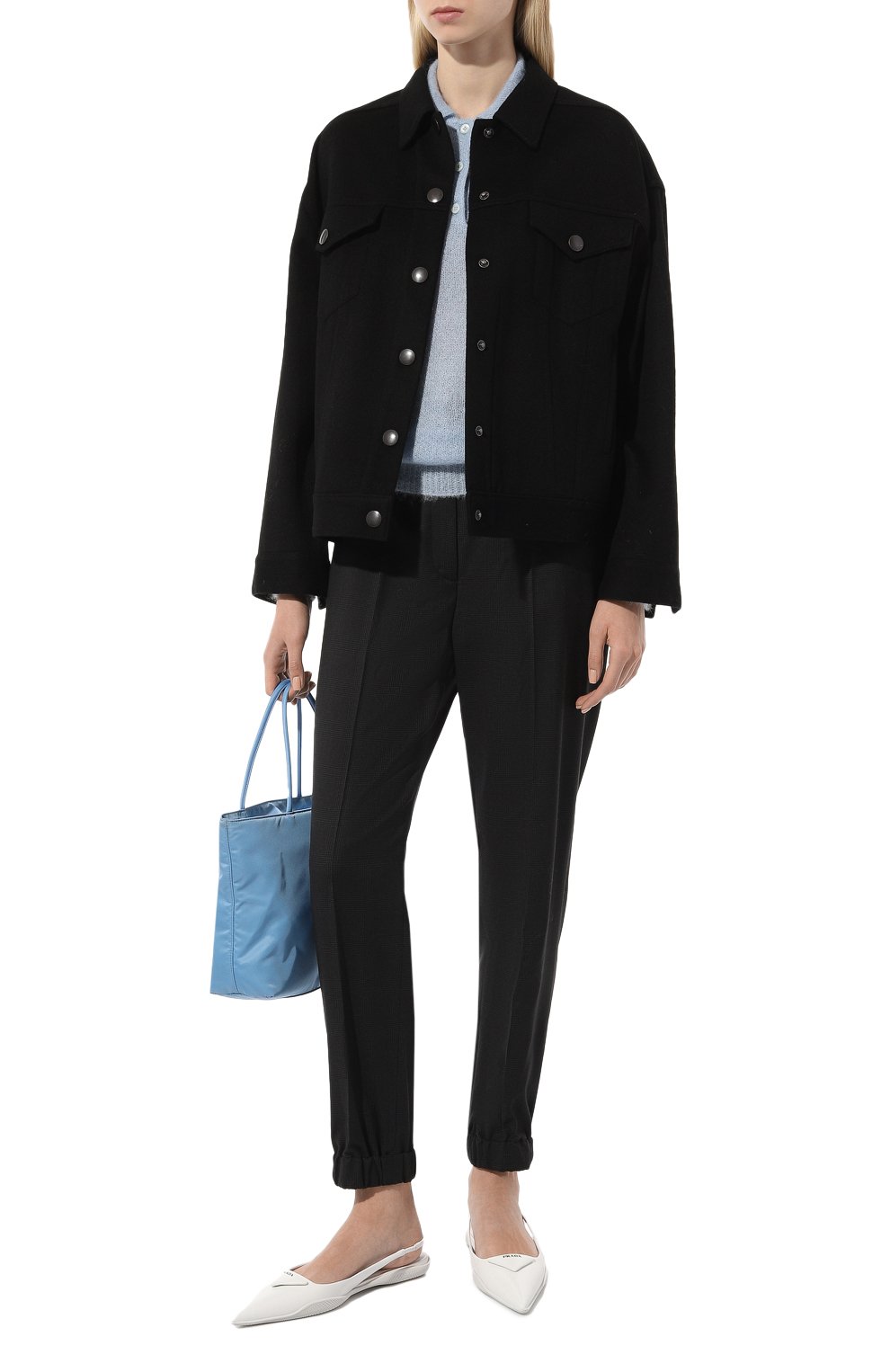 Брюки из шерсти и кашемира PRADA, арт. P226E-1UWJ-F0002-211, фото 2