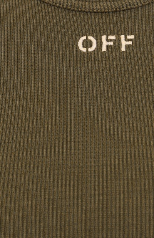 Хлопковая футболка Off-White 0WAA065S25JER001 Хаки  0WAA065S25JER001 Фото 6