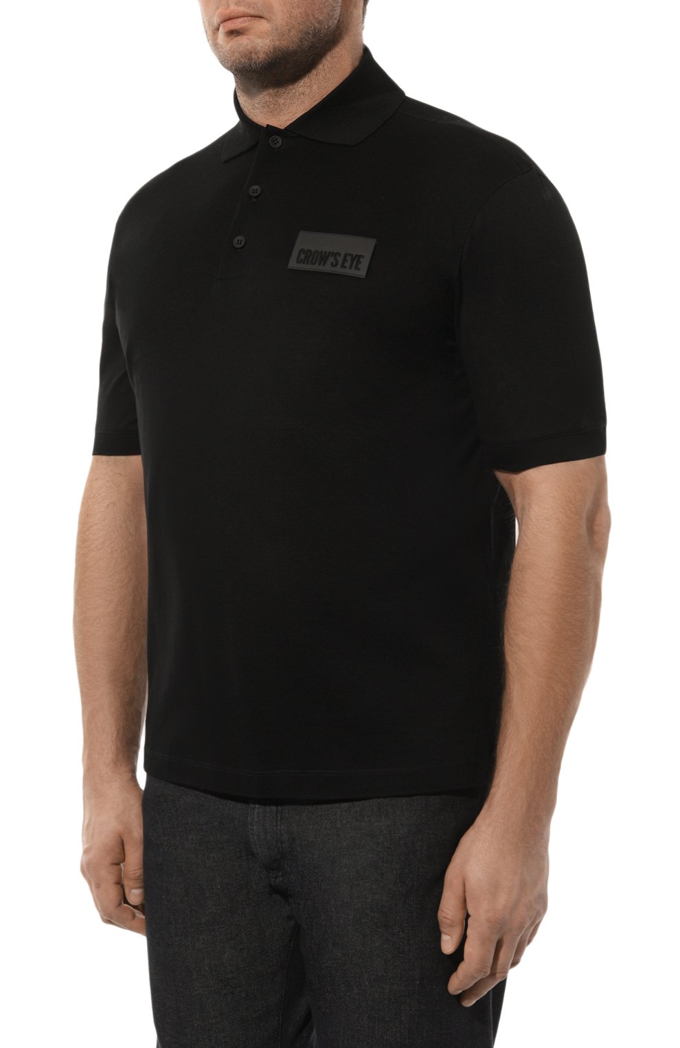 Хлопковое поло CROW’S EYE черного цвета по цене 25500 руб., арт. LE 64, фото 3 Хлопковое поло CROW’S EYE, арт. LE 64, фото 3