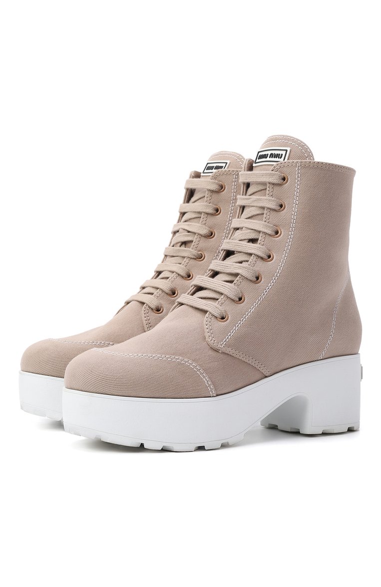 Текстильные ботильоны MIU MIU, арт. 5T005D-CSL-F0A65-065, фото 1